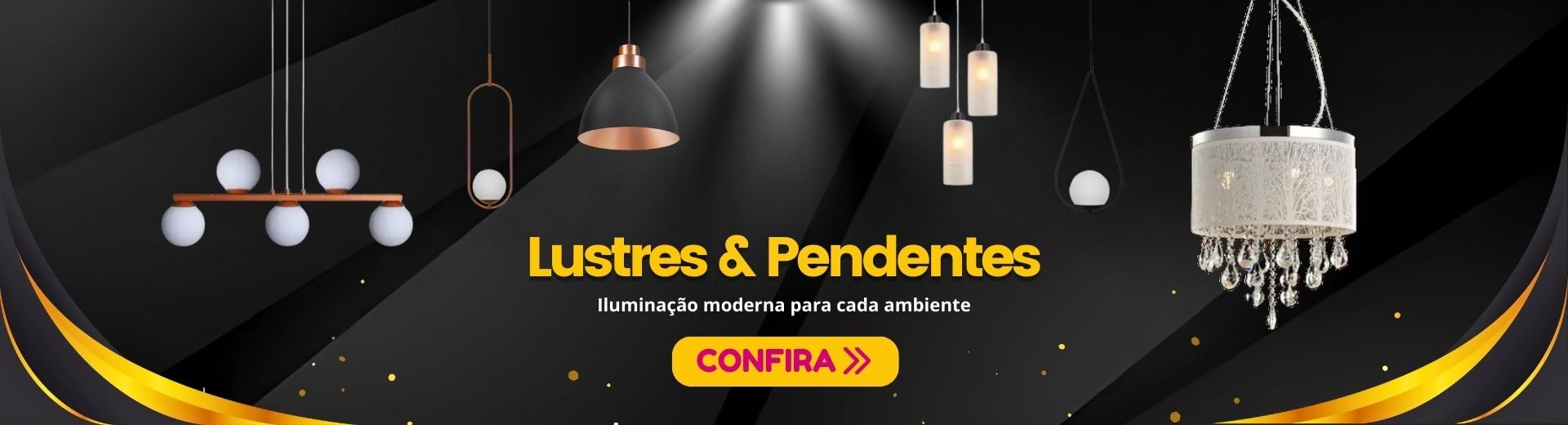 O melhor de lustres, pendentes, iluminação interna e externa só aqui na Compensa+