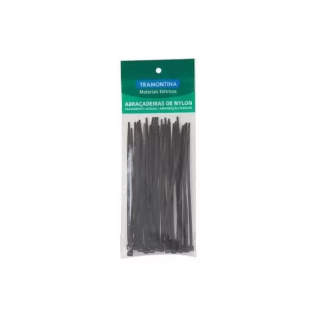 Abraçadeira Nylon Preta 140 x 3,4mm - TRAMONTINA