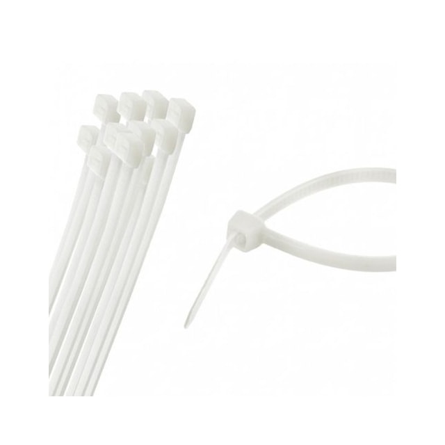 Abraçaderia Nylon 4,8 x 283mm Branca com 100 unidades - FRONTEC Abraçaderia Nylon 4,8 x 283mm Branca com 100 unidades - FRONTEC