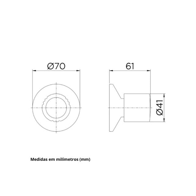 Acabamento para Registro Base 1.1/2" Itapema Bella - Docol