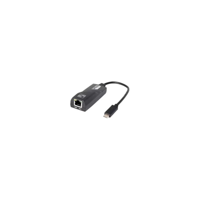 Adaptador de Rede Multilaser WI423 USB Tipo-C (m) x RJ45 (f) 10/100/1000 Gigabit - Preto