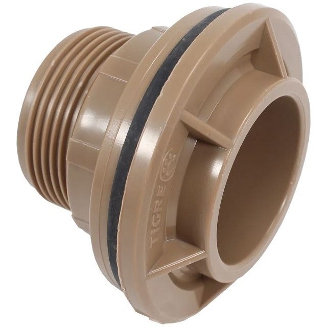 Adaptador Soldável com Anel de Vedação para Caixa D'Água 60mm - Tigre  Adaptador Soldável com Anel de Vedação para Caixa D'Água 60mm - Tigre