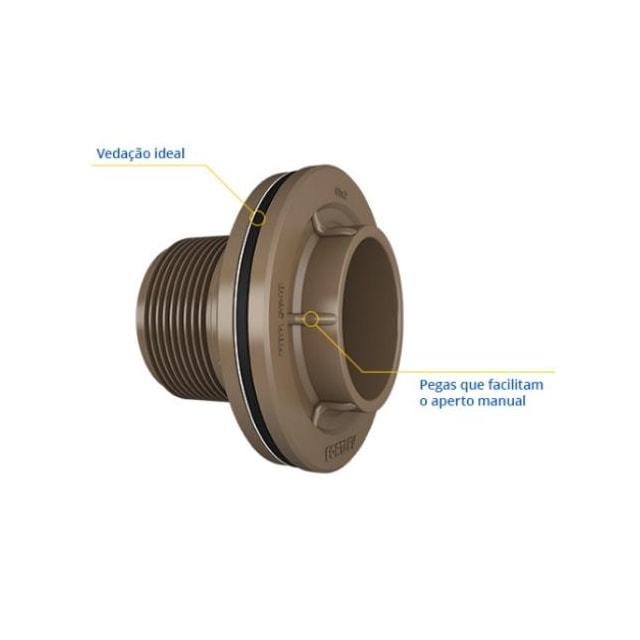 Adaptador Soldável para Caixa de Água 25 x 3/4 Pol. - FORTLEV Adaptador Soldável para Caixa de Água 25 x 3/4 Pol. - FORTLEV