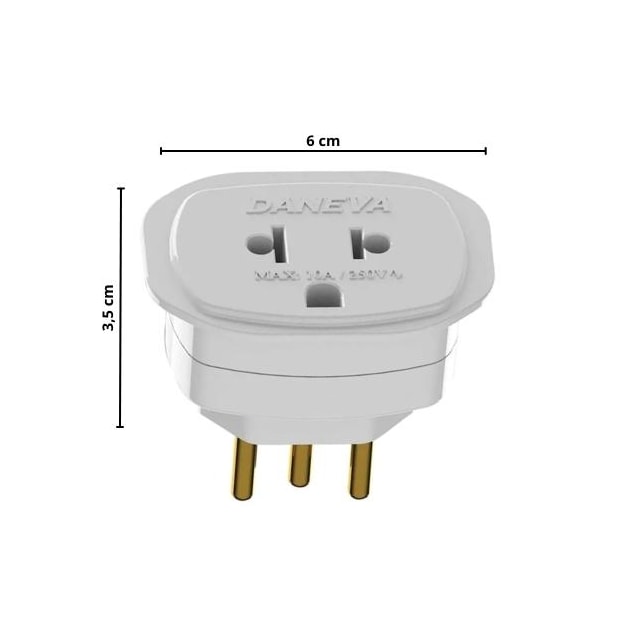 Adaptador Universal 2P 10A - Daneva