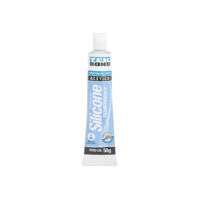 Adesivo de Borracha de Silicone Acético 50g Transparente - Tekbond Adesivo de Borracha de Silicone Acético 50g Transparente - Tekbond