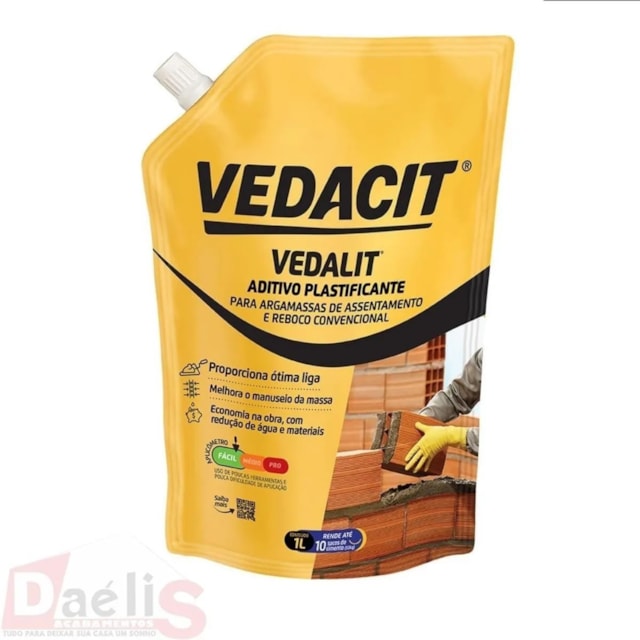 Aditivo Plastificante Vedalit 1L - Vedacit 