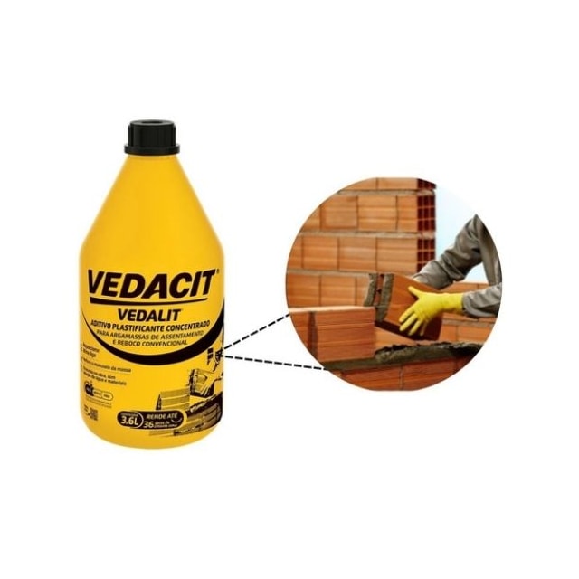 Aditivo Plastificante Vedalit 3,6L - Vedacit  Aditivo Plastificante Vedalit 3,6L - Vedacit
