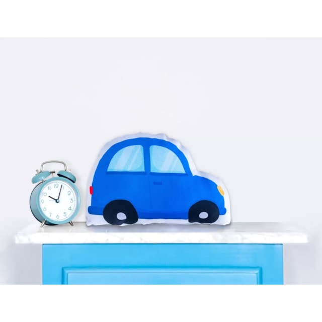 Almofada Divertida Com Enchimento Carrinho Azul Infantil