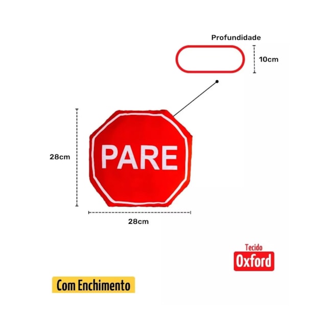 Almofada Infantil Decorativa Placa Pare De Transito Carrinho