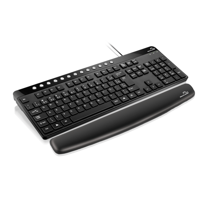 Apoio de Pulso Gel p/ Teclado Preto Multilaser - AC033