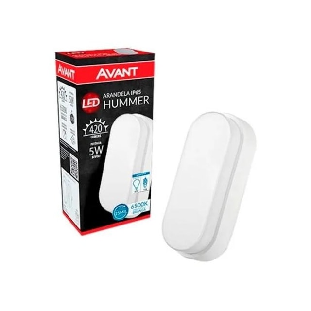 Arandela LED Hummer 5W 6500K IP65 Branca - AVANT Arandela LED Hummer 5W 6500K IP65 Branca - AVANT