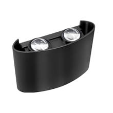 Arandela Lentille Double de Sobrepor LED 4W 3000K Preta - LUMANTI
