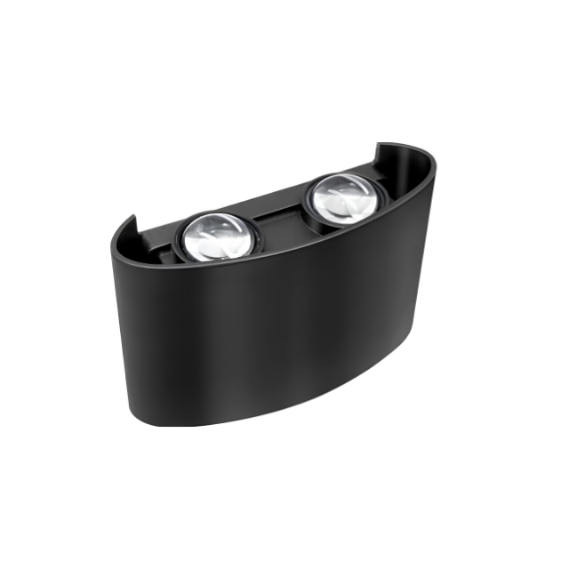 Arandela Lentille Double de Sobrepor LED 4W 3000K Preta - LUMANTI