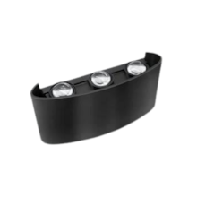 Arandela Lentille Trois de Sobrepor LED 6W 3000K Preta - LUMANTI