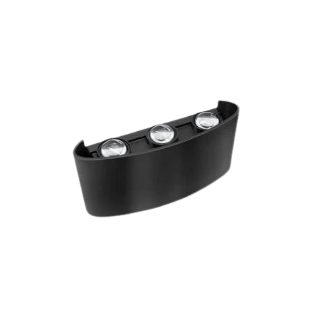 Arandela Lentille Trois de Sobrepor LED 6W 3000K Preta - LUMANTI