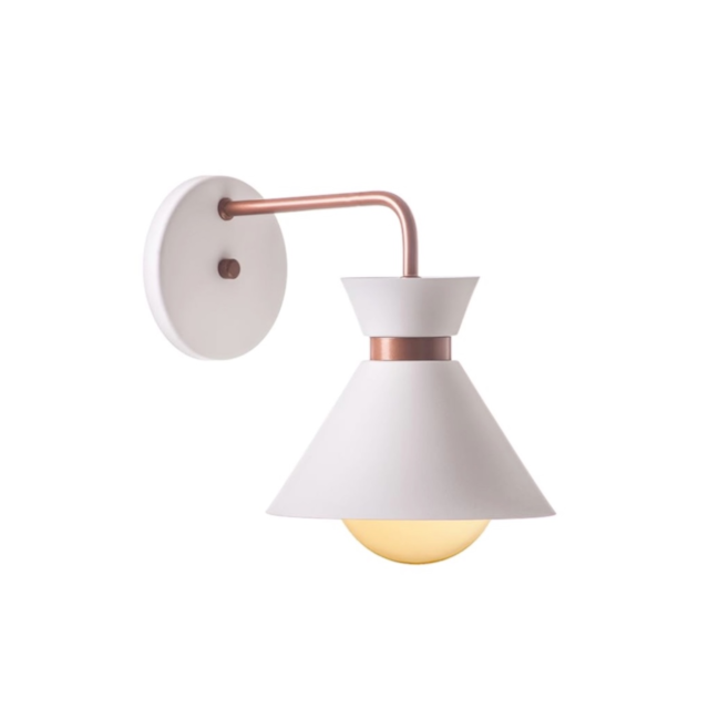 Arandela Loft Branca c/ Cobre - FORTE ILUMINAÇÃO