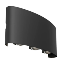 Arandela Meia Lua 3 LEDs 6W 3000K Preta - APOLLO