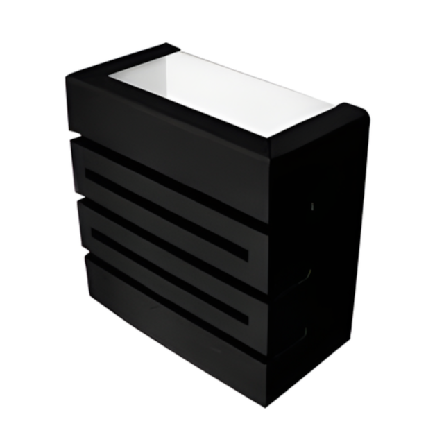 Arandela Quadrada Halopin Orion 3D Preta - UNIÃO INOX