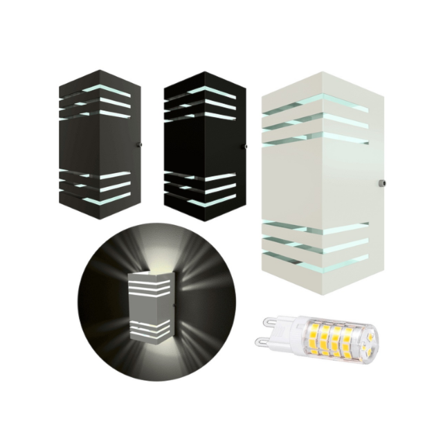 Arandela Retangular Branca 1V Lâmpada G9 - União Inox Arandela Retangular Branca 1V Lâmpada G9 - União Inox