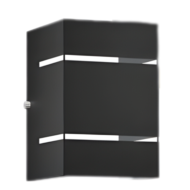 Arandela Retangular Halopin Preta 2V - UNIÃO INOX Arandela Retangular Halopin Preta 2V - UNIÃO INOX