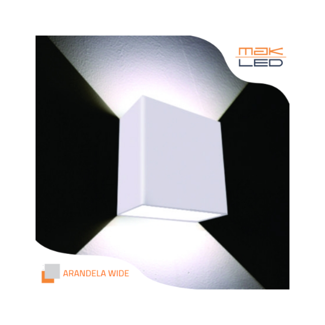 Arandela Wide 4w 3000k Branca - Mak Led Arandela Wide 4w 3000k Branca - Mak Led