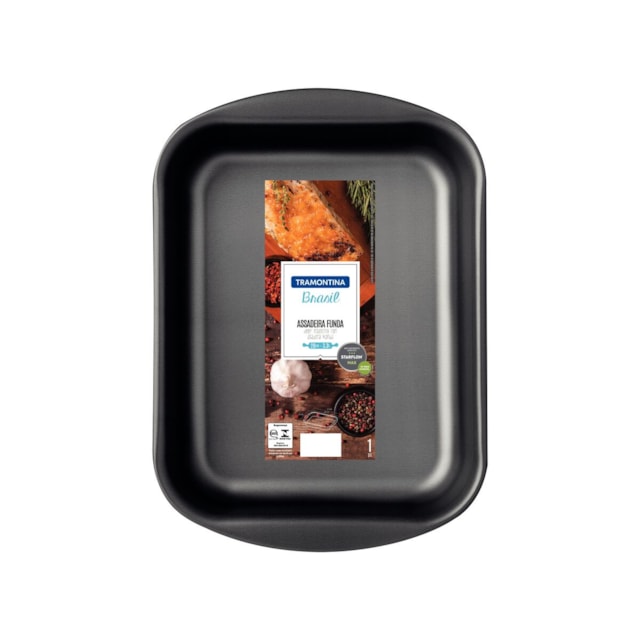 Assadeira Funda Tramontina Brasil em Alumínio Antiaderente Starflon Max Grafite 28 cm 3,3 L Assadeira Funda Tramontina Brasil em Alumínio Antiaderente Starflon Max Grafite 28 cm 3,3 L