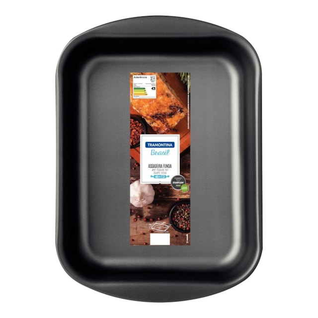 Assadeira Funda Tramontina Brasil Grafite em Alumínio 40 cm 7,2 L Assadeira Funda Tramontina Brasil Grafite em Alumínio 40 cm 7,2 L