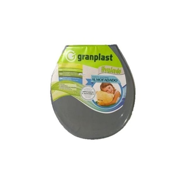 Assento Almofadado Hygien Cinza - GRANPLAST Assento Almofadado Hygien Cinza - GRANPLAST