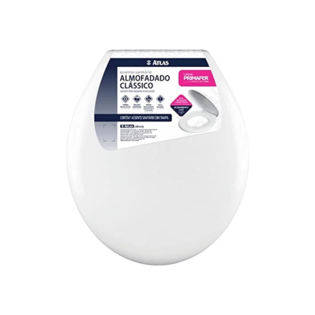Assento Sanitário Almofadado Branco - ATLAS Assento Sanitário Almofadado Branco - ATLAS