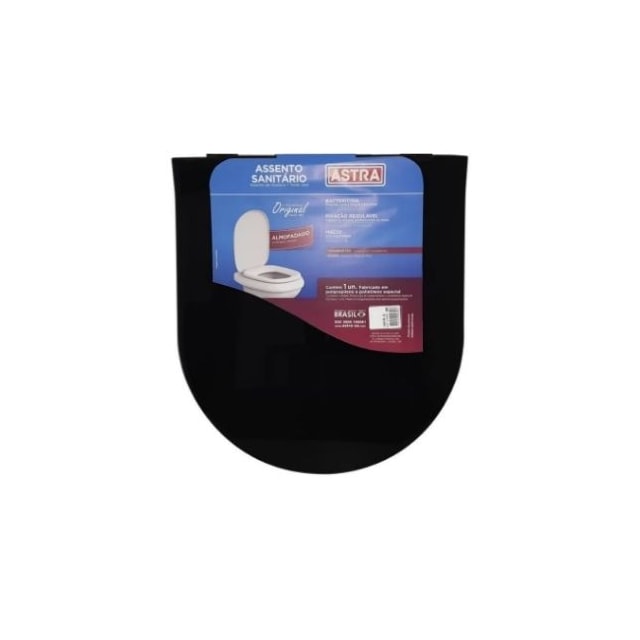 Assento Sanitário Almofadado Calypso Preto - ASTRA Assento Sanitário Almofadado Calypso Preto - ASTRA