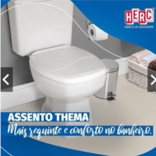 Assento Sanitário Almofadado Premium Quadrado Branco Thema - HERC