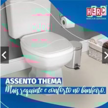 Assento Sanitário Almofadado Premium Quadrado Branco Thema - HERC Assento Sanitário Almofadado Premium Quadrado Branco Thema - HERC