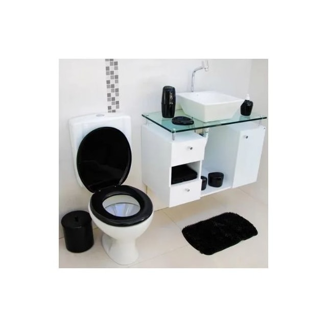 Assento Sanitário Almofadado Preto - Astra Assento Sanitário Almofadado Preto - Astra