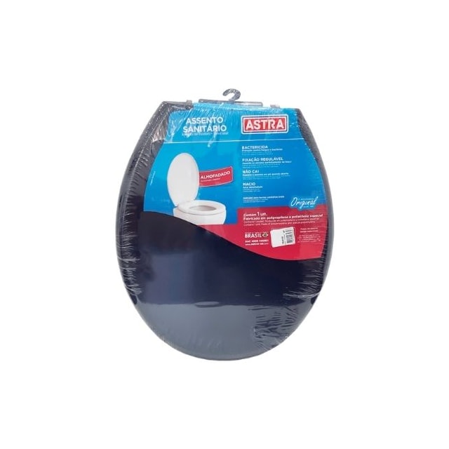 Assento Sanitário Almofadado Preto - Astra Assento Sanitário Almofadado Preto - Astra