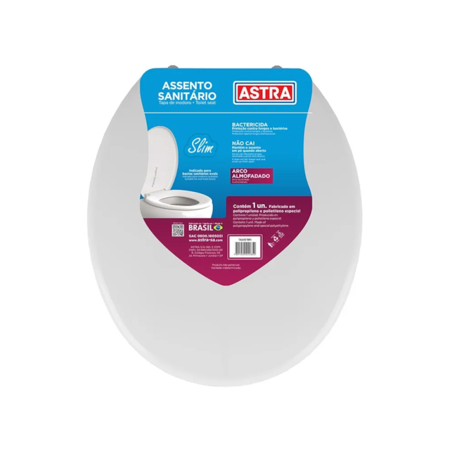 Assento Sanitário Almofadado Slim Taji e Asti - ASTRA