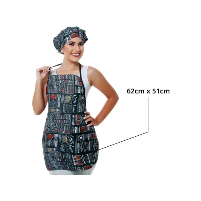 Avental de Cozinha Adulto Resistente Oxford Estampado Coffee Avental de Cozinha Adulto Resistente Oxford Estampado Coffee