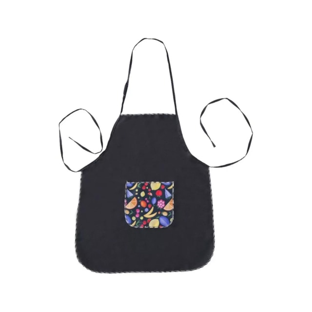 Avental Infantil de Cozinha Diversão Bolsinho Estampa Frutas Avental Infantil de Cozinha Diversão Bolsinho Estampa Frutas