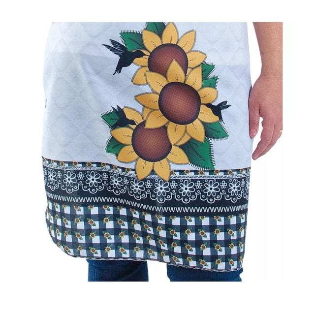 Avental para Cozinha Adulto Alça Ajustável Girassóis Oxford Avental para Cozinha Adulto Alça Ajustável Girassóis Oxford