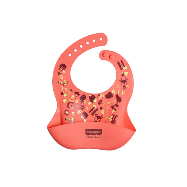 Babador de Silicone Estampado Yummy! Coral Fisher-Price - BB1186