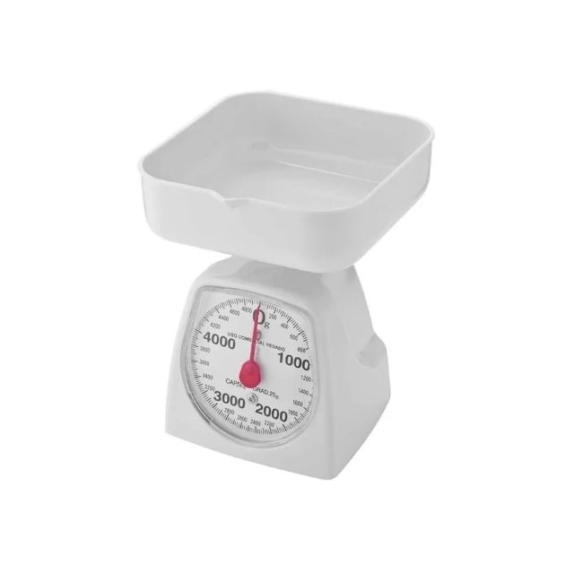 Balança para Cozinha Mecânica Branca 5Kg - KALA Balança para Cozinha Mecânica Branca 5Kg - KALA