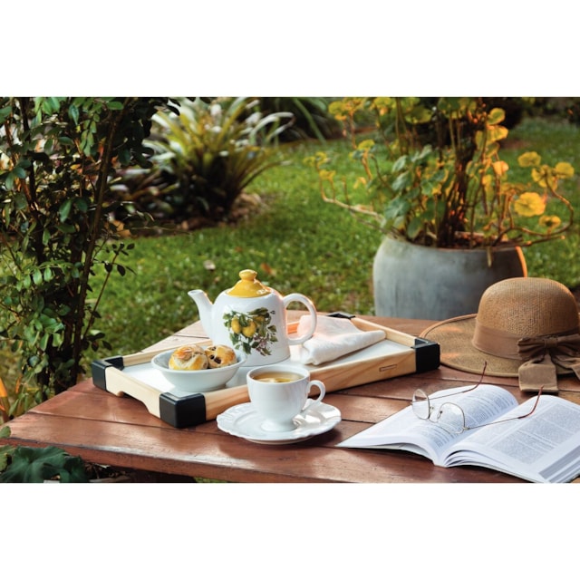 Bandeja Tramontina Small em Madeira Maciça Grafite Bandeja Tramontina Small em Madeira Maciça Grafite