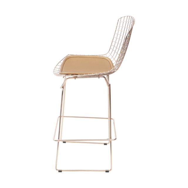 BANQUETA BERTOIA COBRE COM ALMOFADA COBRE BANQUETA BERTOIA COBRE COM ALMOFADA COBRE