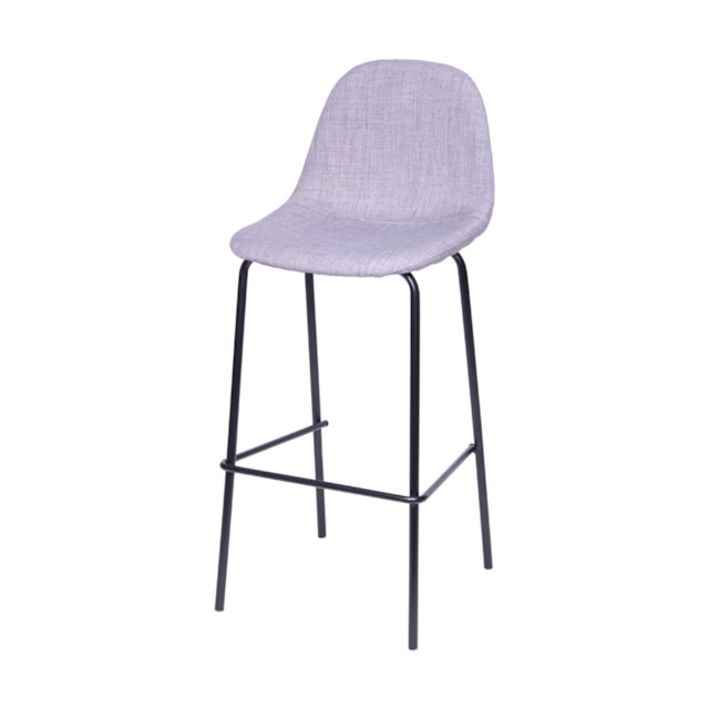 BANQUETA CHARLA LINHO CINZA BASE PRETA BANQUETA CHARLA LINHO CINZA BASE PRETA