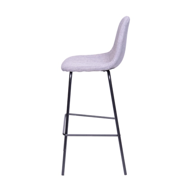 BANQUETA CHARLA LINHO CINZA BASE PRETA BANQUETA CHARLA LINHO CINZA BASE PRETA