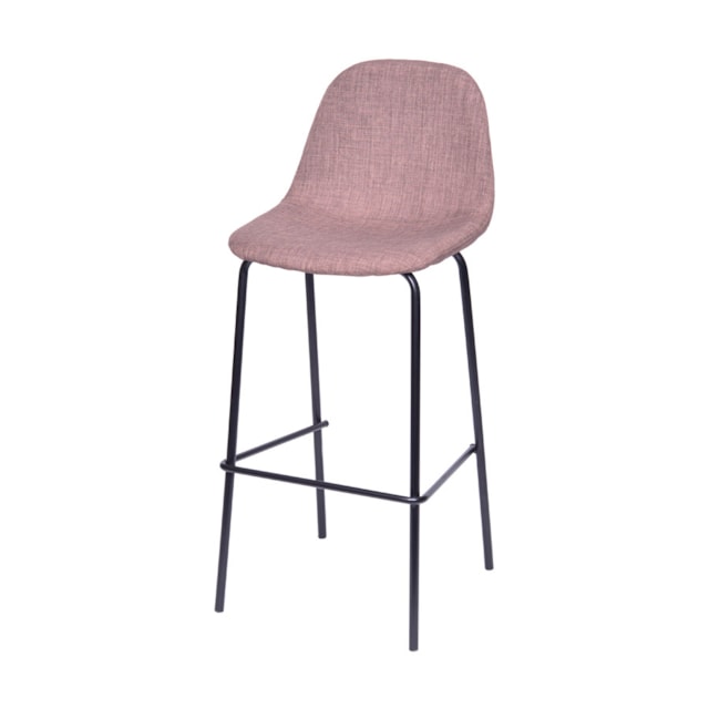 BANQUETA CHARLA LINHO MARROM BASE PRETA BANQUETA CHARLA LINHO MARROM BASE PRETA