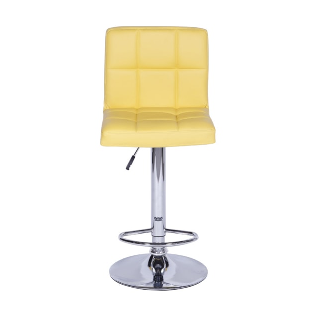 BANQUETA CONFORT ESTOFADA AMARELA BASE CROMADA BANQUETA CONFORT ESTOFADA AMARELA BASE CROMADA