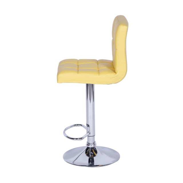 BANQUETA CONFORT ESTOFADA AMARELA BASE CROMADA BANQUETA CONFORT ESTOFADA AMARELA BASE CROMADA