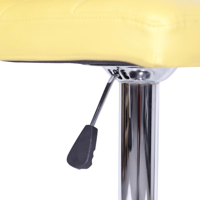 BANQUETA CONFORT ESTOFADA AMARELA BASE CROMADA BANQUETA CONFORT ESTOFADA AMARELA BASE CROMADA