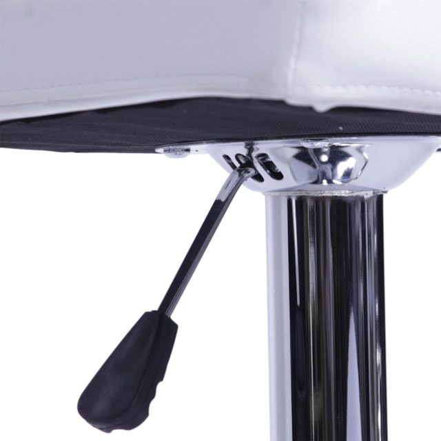 BANQUETA CONFORT ESTOFADA BRANCA BASE CROMADA BANQUETA CONFORT ESTOFADA BRANCA BASE CROMADA