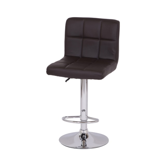 BANQUETA CONFORT ESTOFADA CAFÉ BASE CROMADA BANQUETA CONFORT ESTOFADA CAFÉ BASE CROMADA